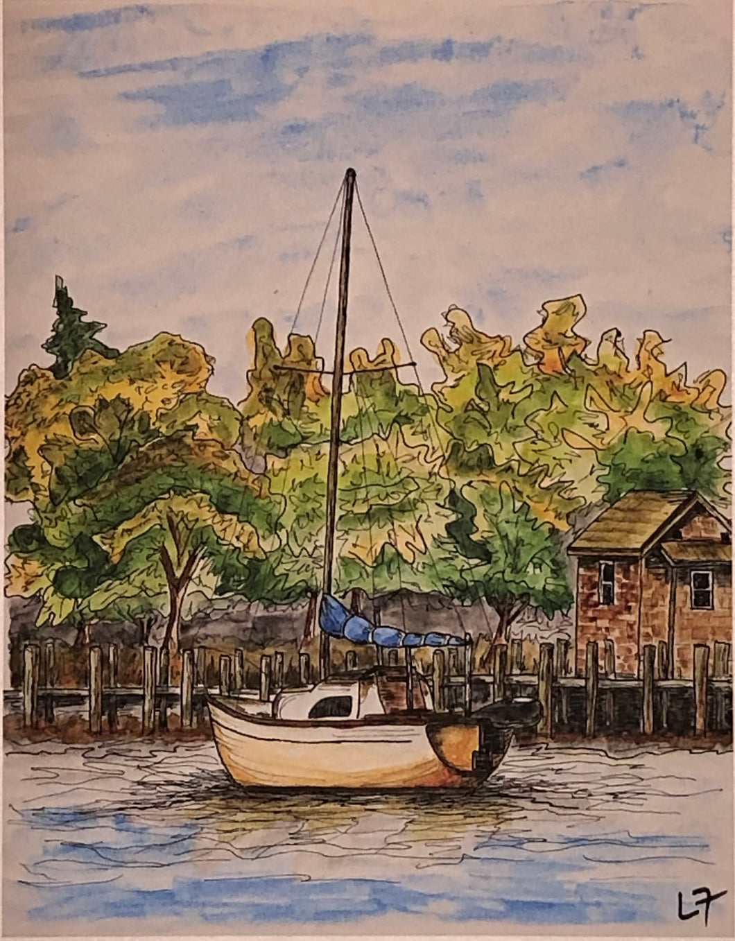 Sailboat at Ocracoke Print