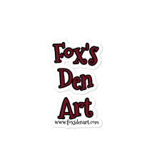 Load image into Gallery viewer, Fox&#39;s Den Art bubble-free stickers